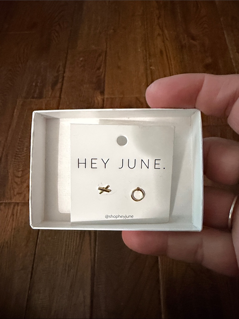 NWT Hey June Gold X and Circle Stud Earring Set